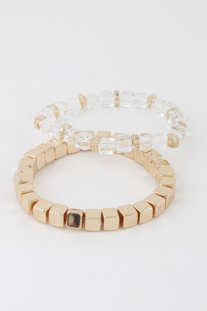Double Clear Block Bracelet - All Season Fashion