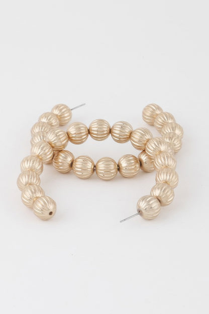 Ornament Beaded Hoop Earrings - All Season Fashion