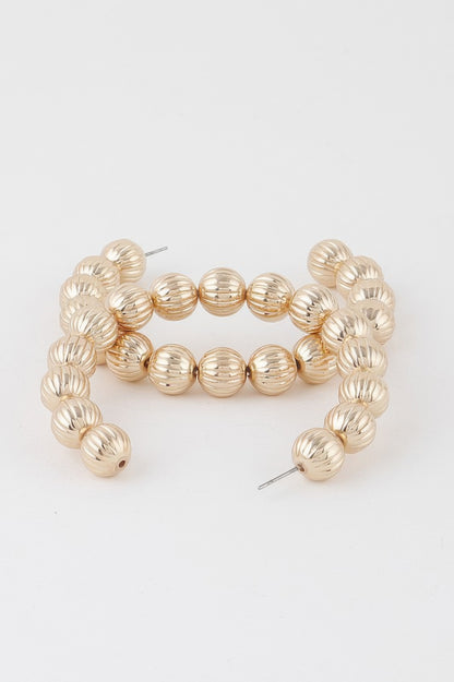 Ornament Beaded Hoop Earrings - All Season Fashion