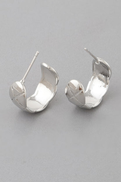 Diamond Cut Hoop Earrings - All Season Fashion