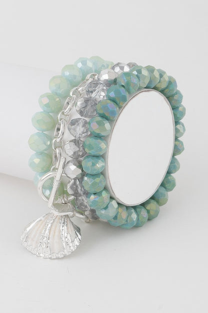 Multi Seashell Crystal Bracelet - All Season Fashion