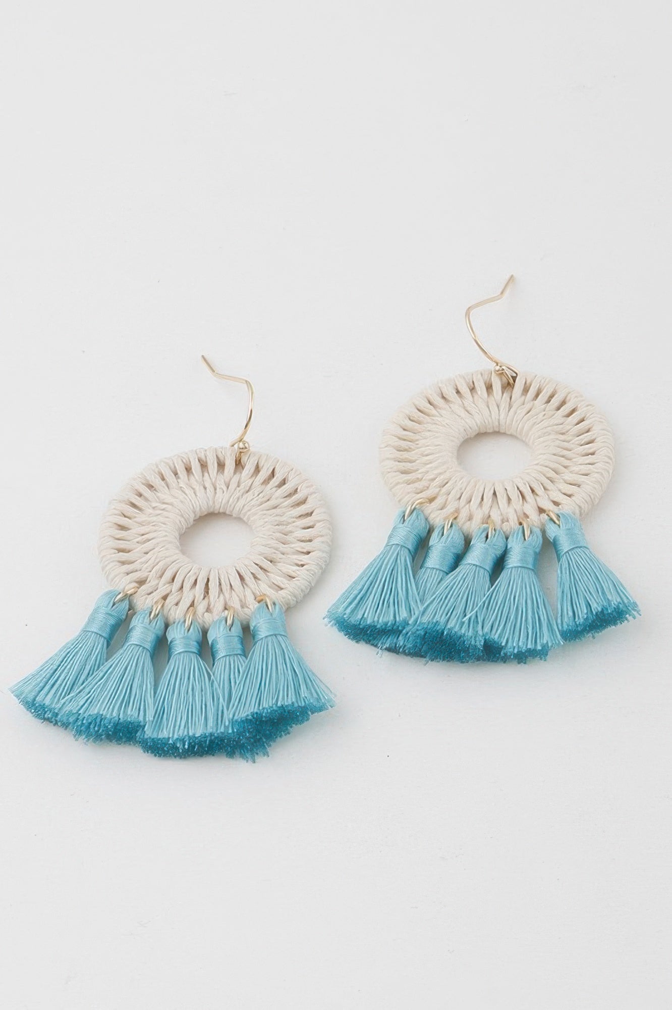Weaved Tassel Disk Earrings - All Season Fashion