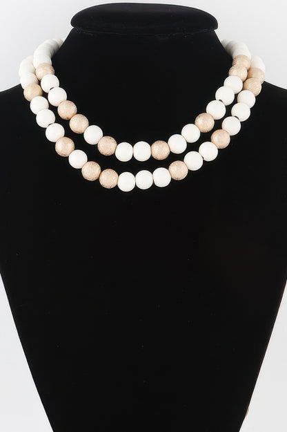 Two Toned Bead Necklace - All Season Fashion