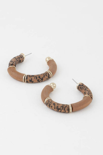 Leo Print Hoop Earrings - All Season Fashion