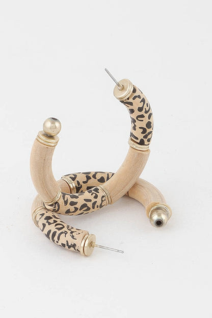 Leo Print Hoop Earrings - All Season Fashion
