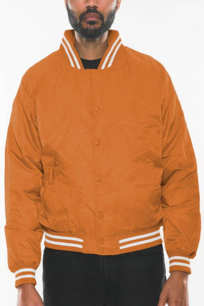 Mens Polyester Windbreaker Winter Bomber Jacket - All Season Fashion