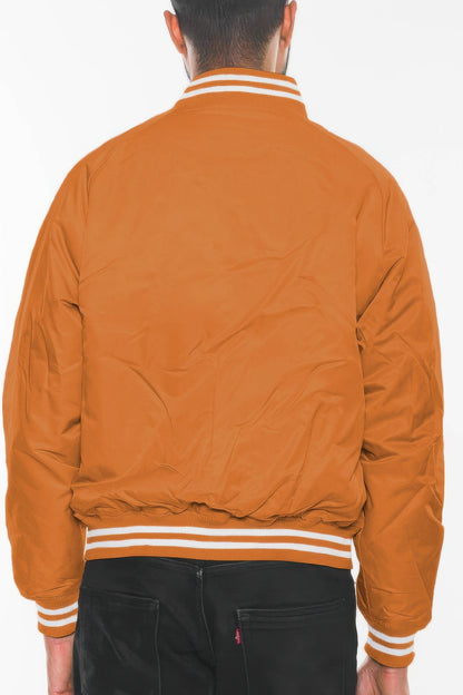 Mens Polyester Windbreaker Winter Bomber Jacket - All Season Fashion