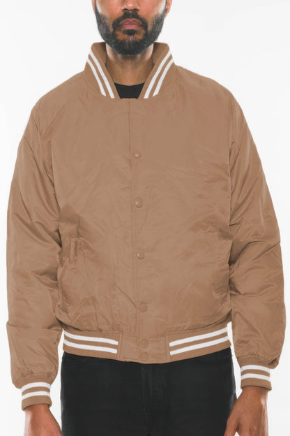 Mens Polyester Windbreaker Winter Bomber Jacket - All Season Fashion