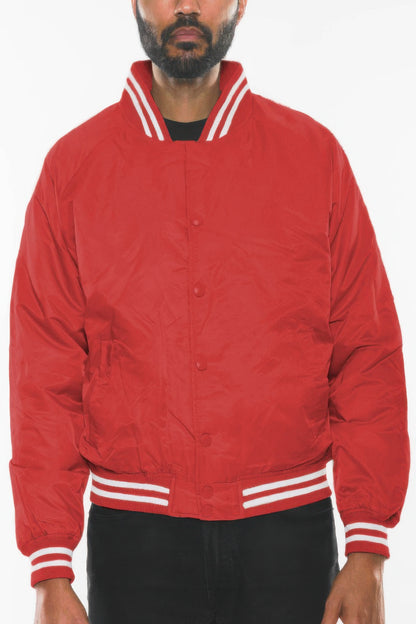 Mens Polyester Windbreaker Winter Bomber Jacket - All Season Fashion