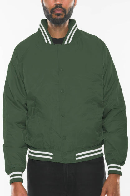 Mens Polyester Windbreaker Winter Bomber Jacket - All Season Fashion