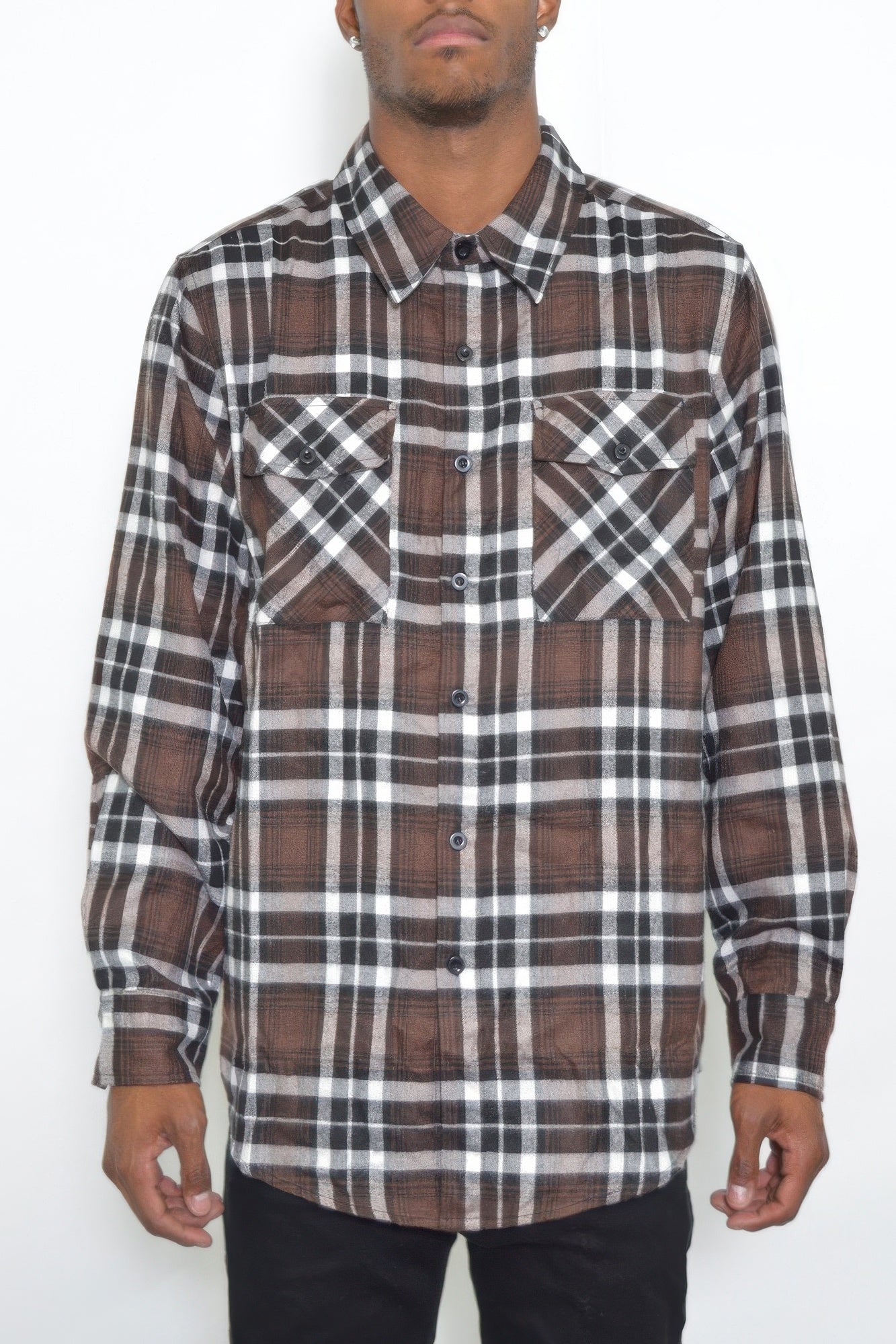 Regular Fit Checker Plaid Flannel Long Sleeve - All Season Fashion