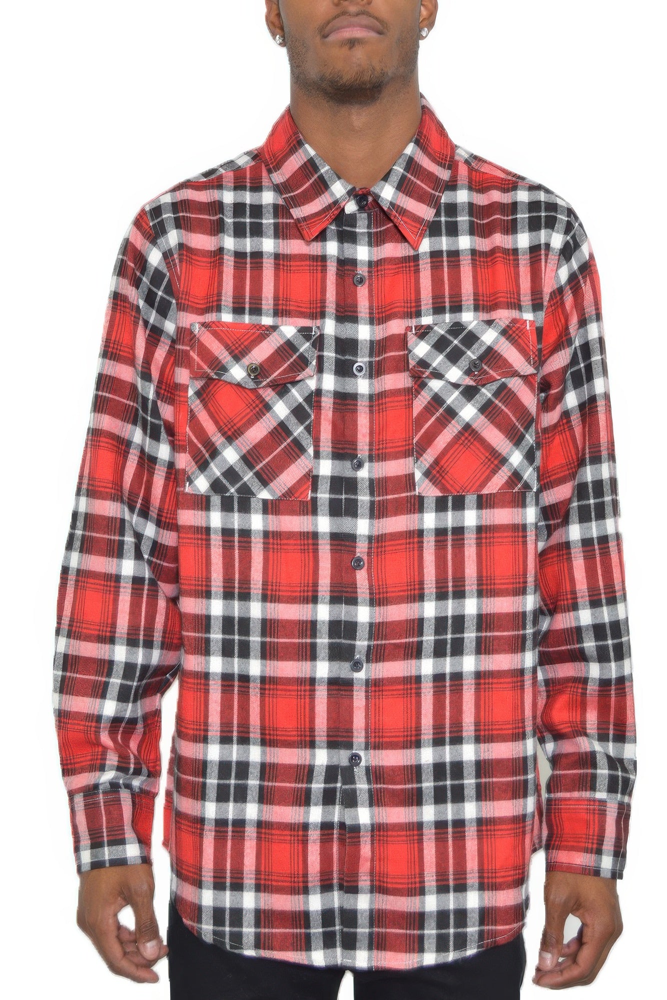 Regular Fit Checker Plaid Flannel Long Sleeve - All Season Fashion