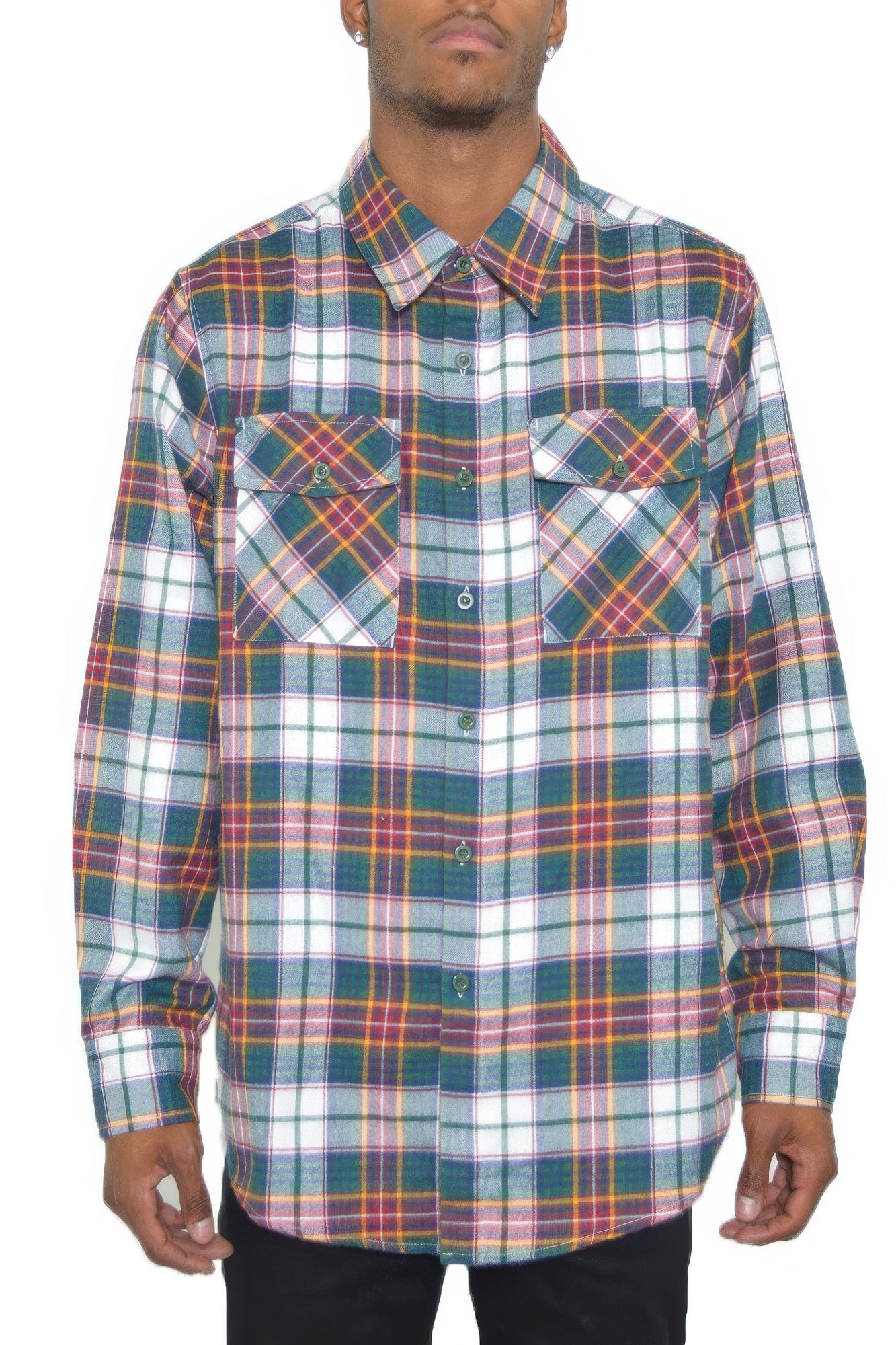 Regular Fit Checker Plaid Flannel Long Sleeve - All Season Fashion