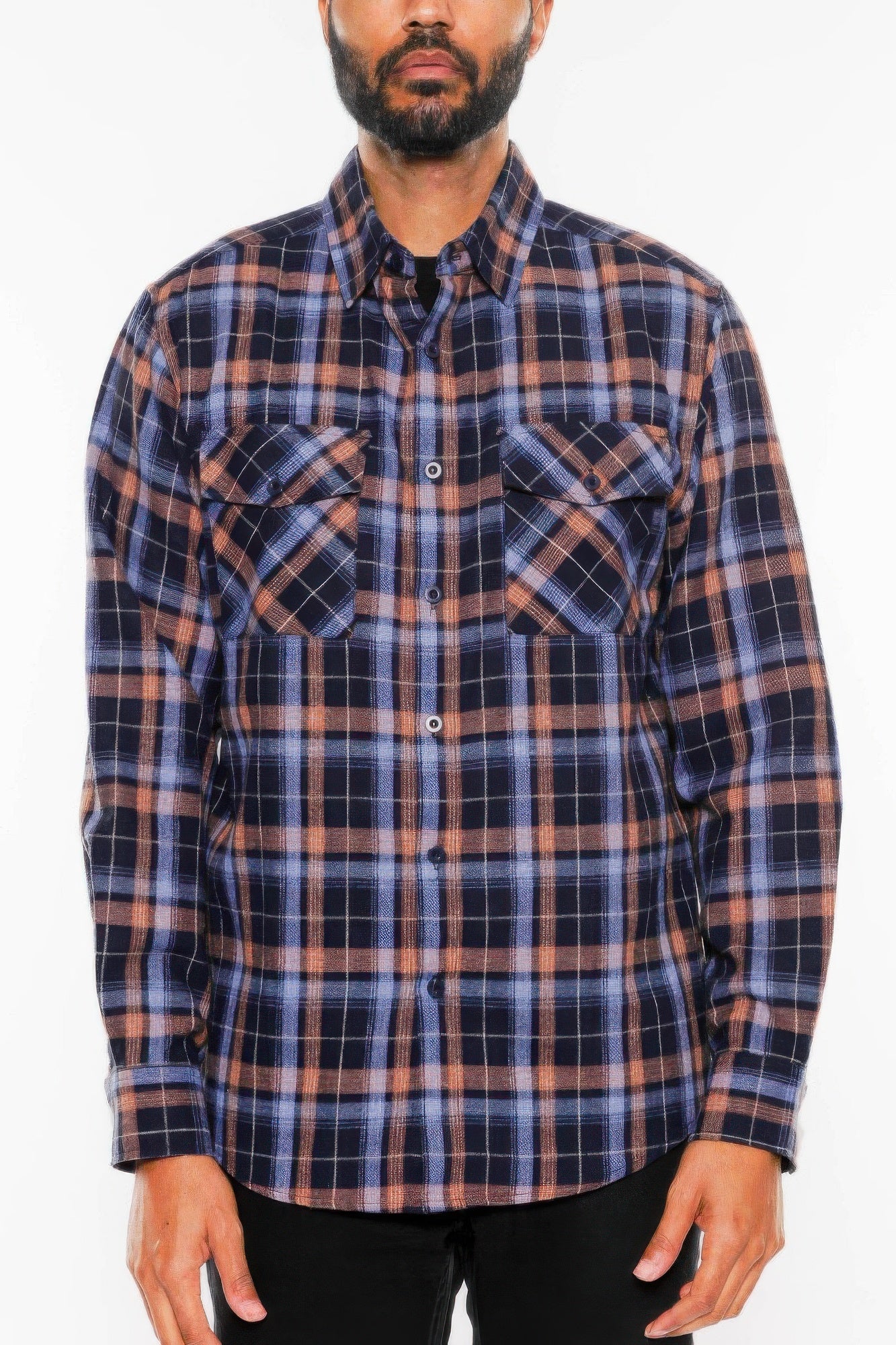 Regular Fit Checker Plaid Flannel Long Sleeve - All Season Fashion