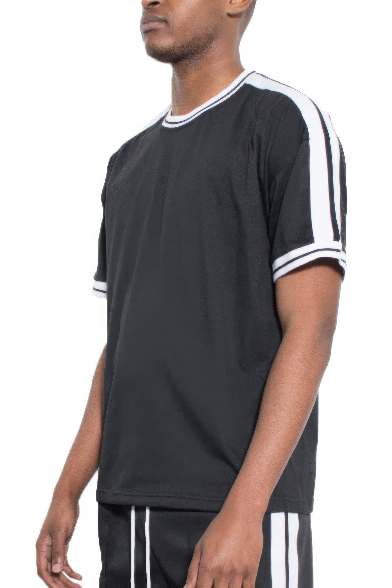 Striped Tape Short Sleeve Tshirt - All Season Fashion