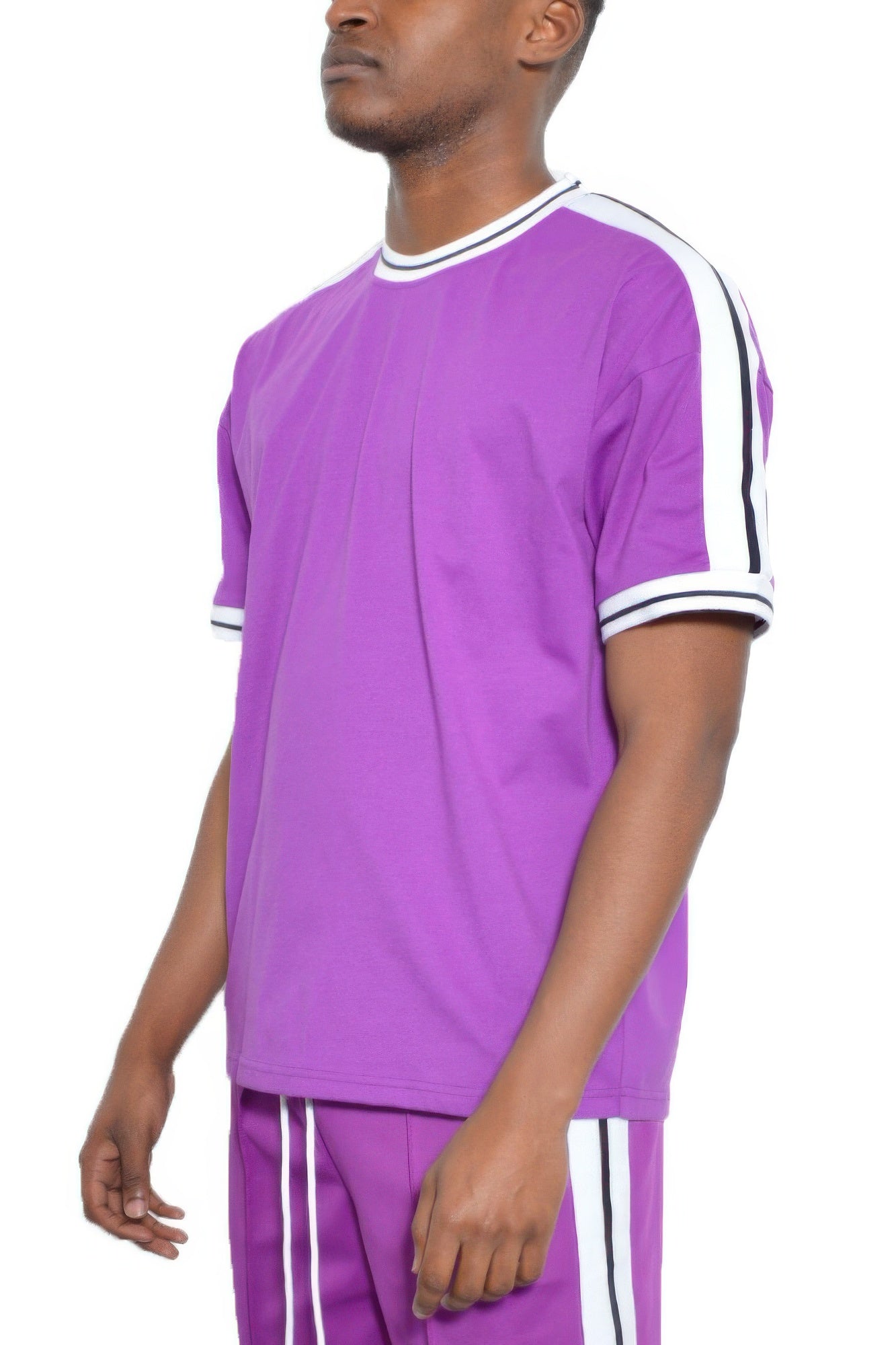 Striped Tape Short Sleeve Tshirt - All Season Fashion