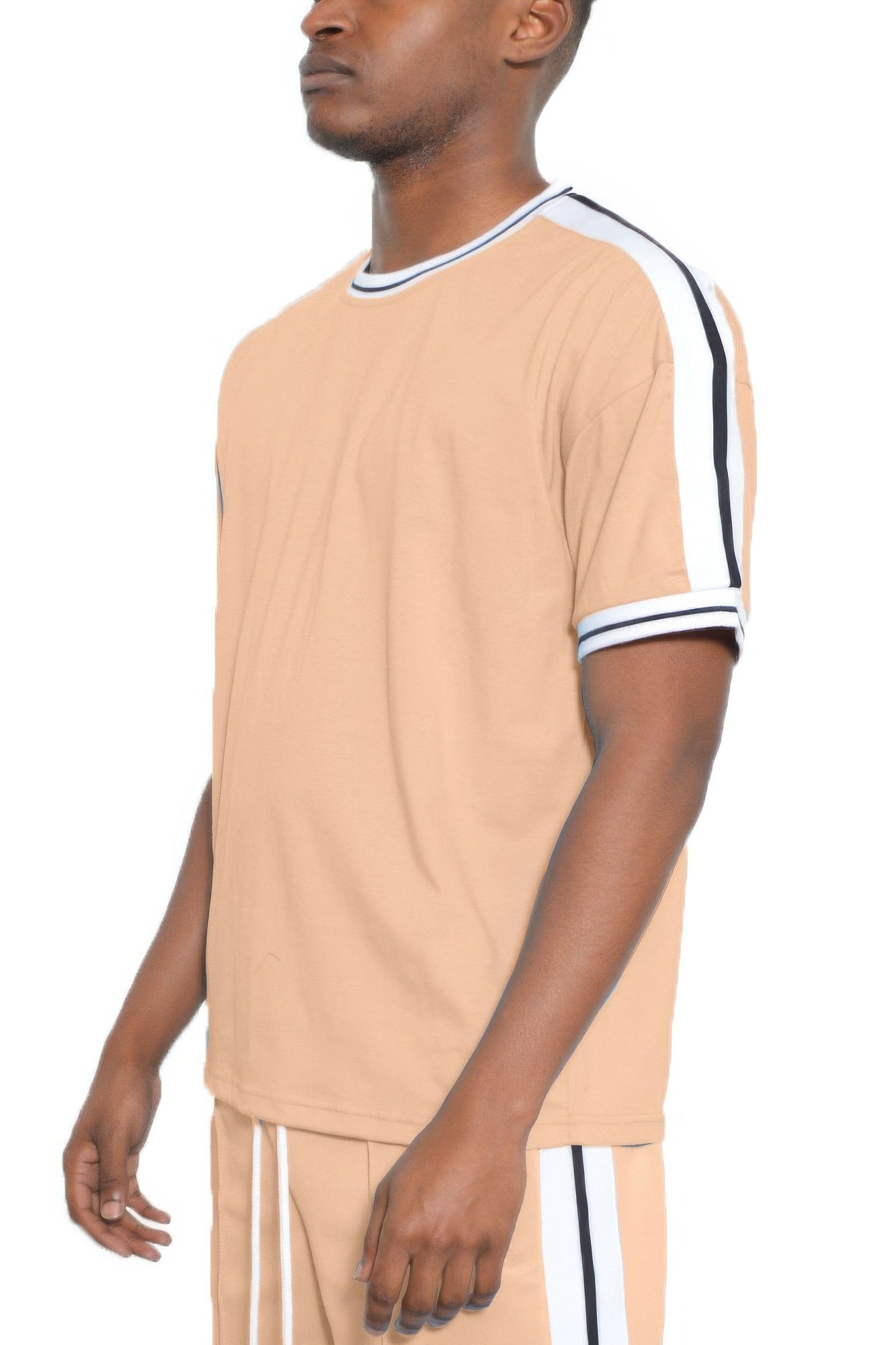 Striped Tape Short Sleeve Tshirt - All Season Fashion