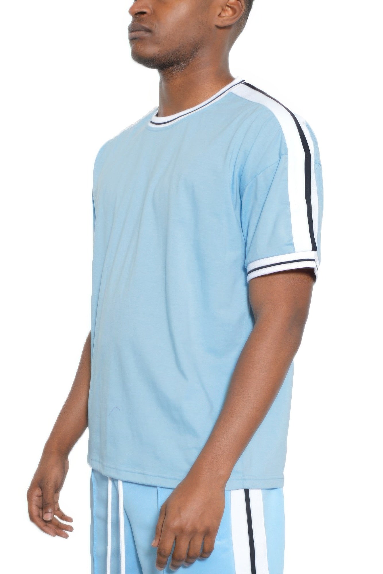 Striped Tape Short Sleeve Tshirt - All Season Fashion