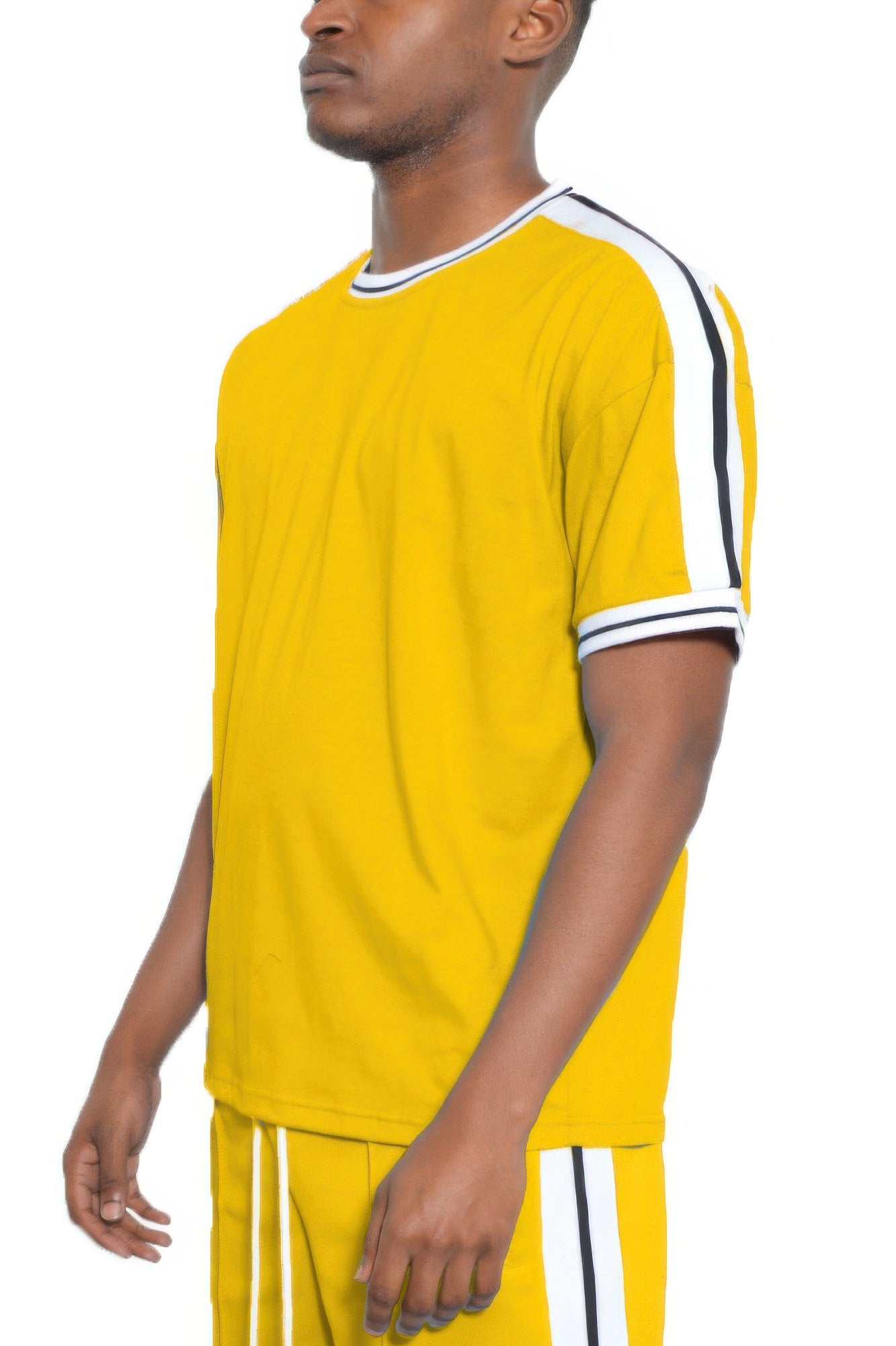 Striped Tape Short Sleeve Tshirt - All Season Fashion