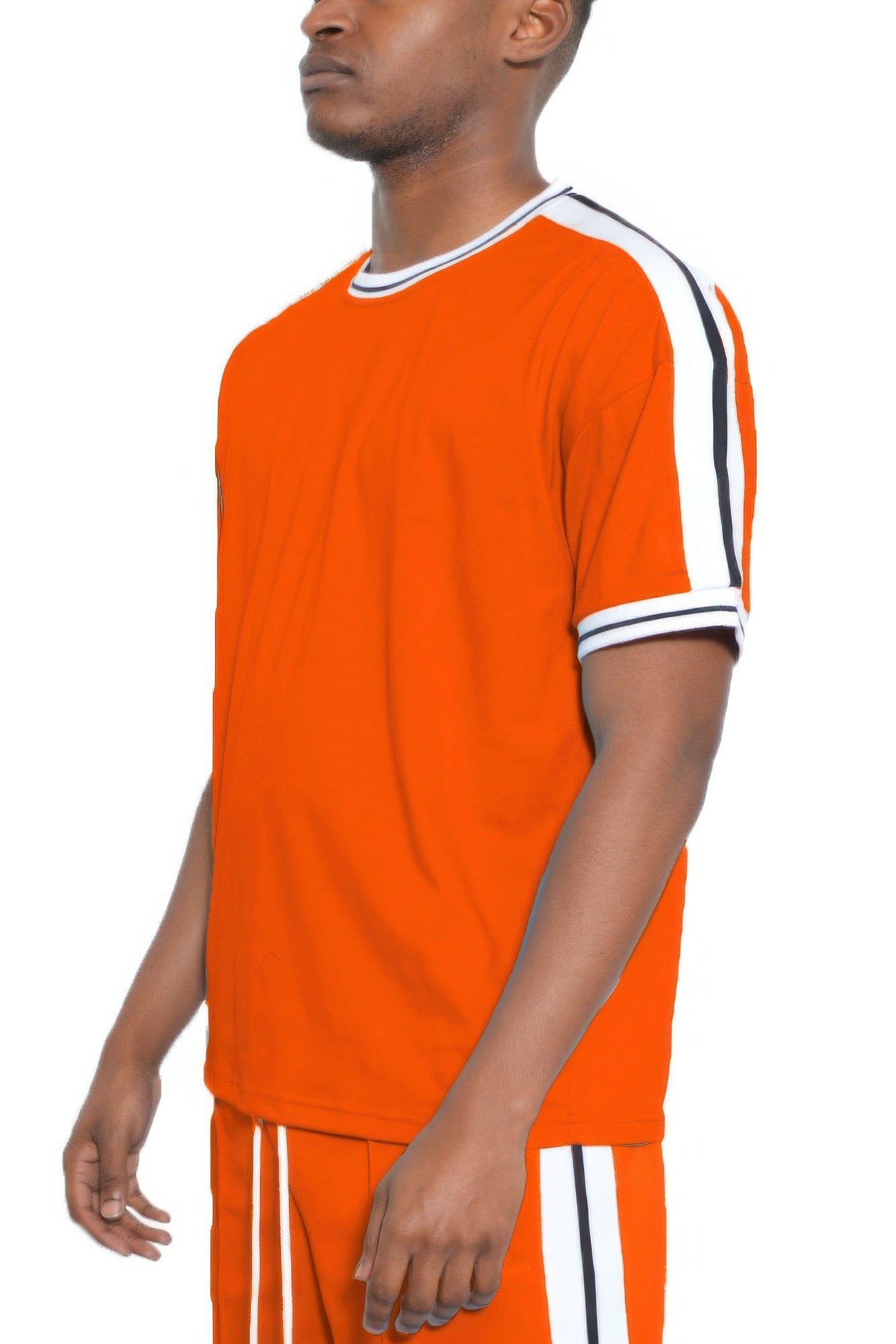 Striped Tape Short Sleeve Tshirt - All Season Fashion