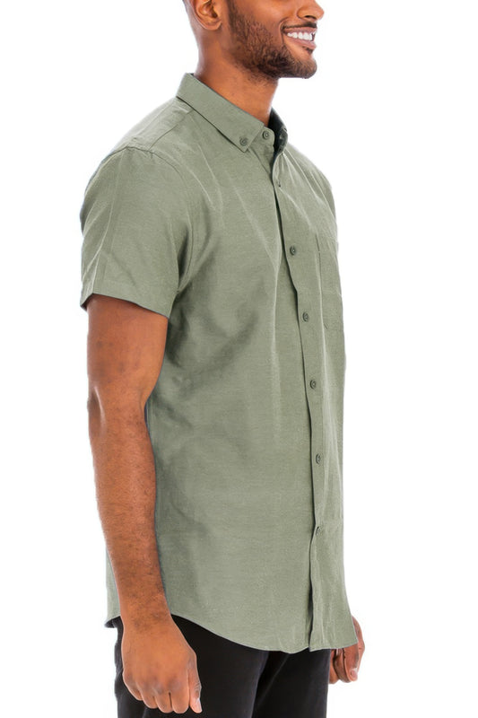 Men's Casual Short Sleeve Solid Shirts - All Season Fashion