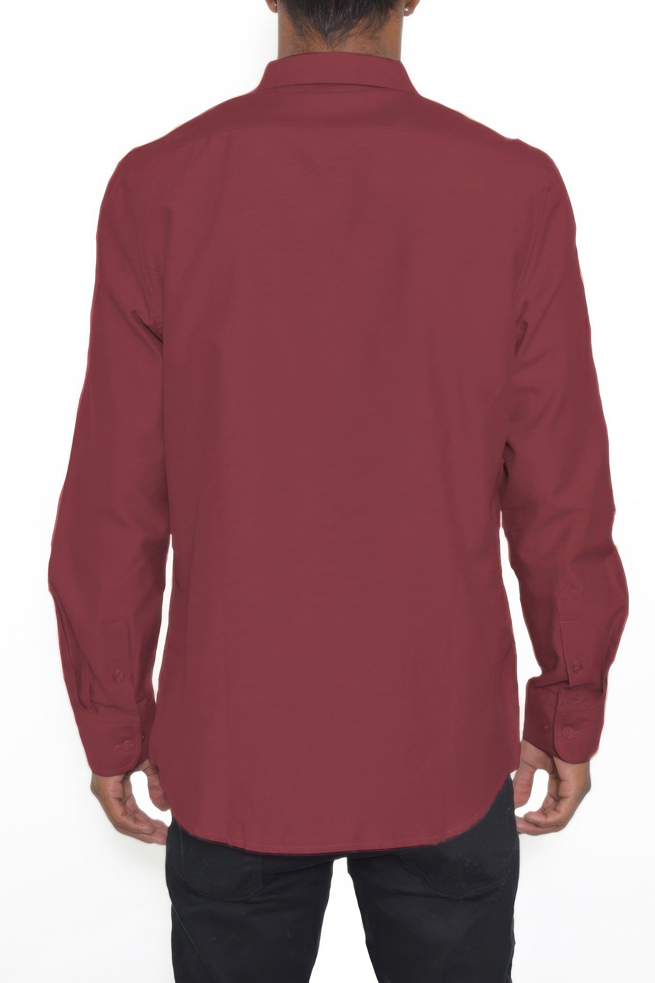 Mens Solid Long Sleeve Button Down - All Season Fashion
