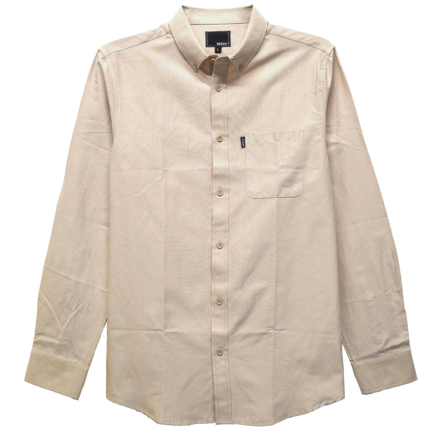 Mens Solid Long Sleeve Button Down - All Season Fashion