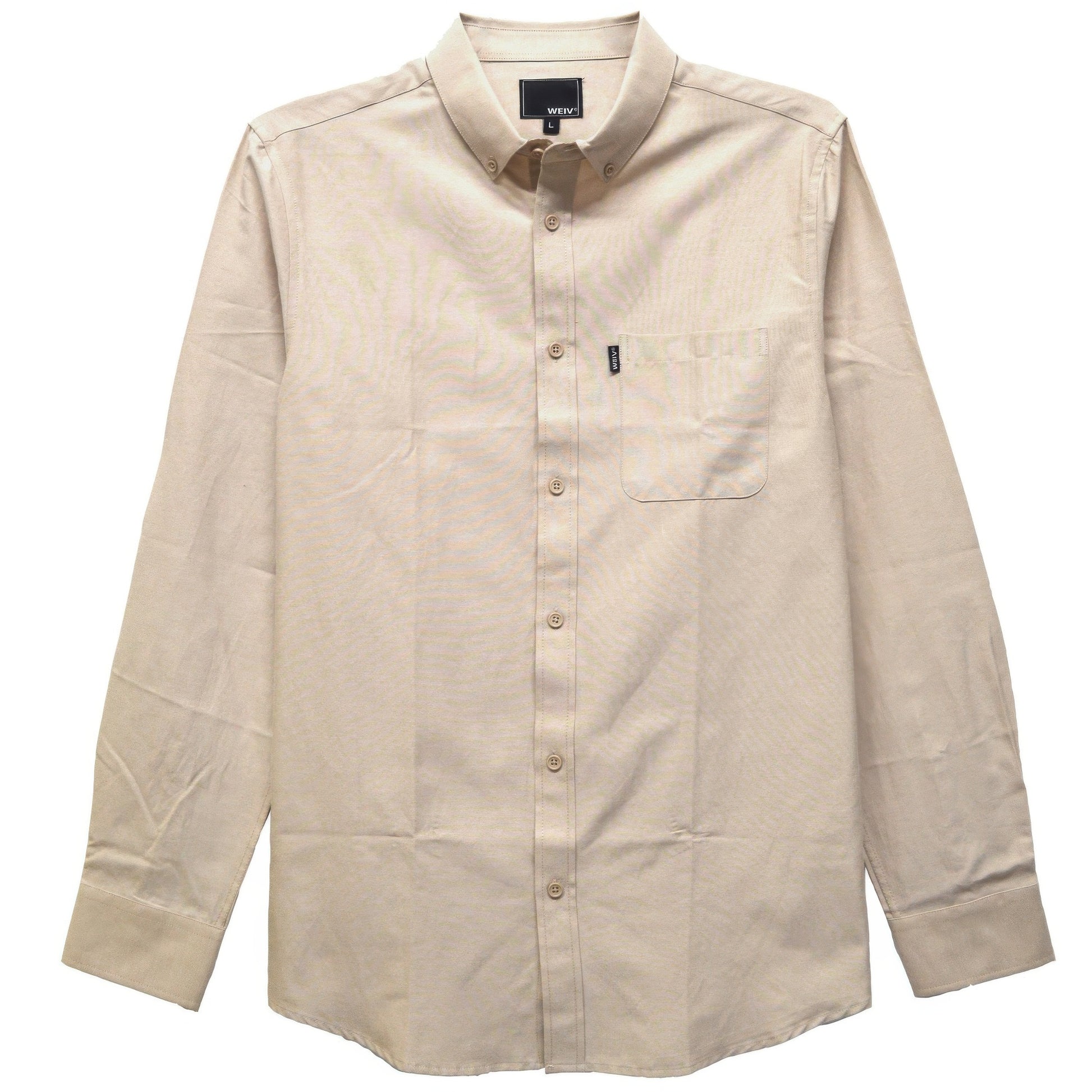 Mens Solid Long Sleeve Button Down - All Season Fashion
