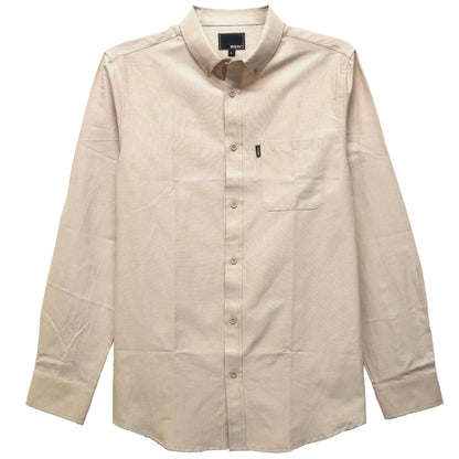 Mens Solid Long Sleeve Button Down - All Season Fashion