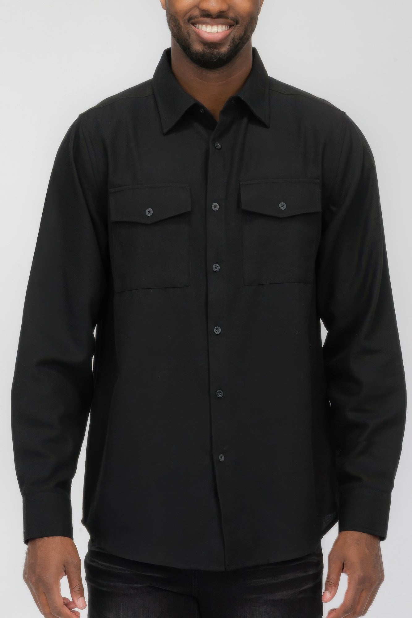 Mens Solid Flannel Shirt - All Season Fashion