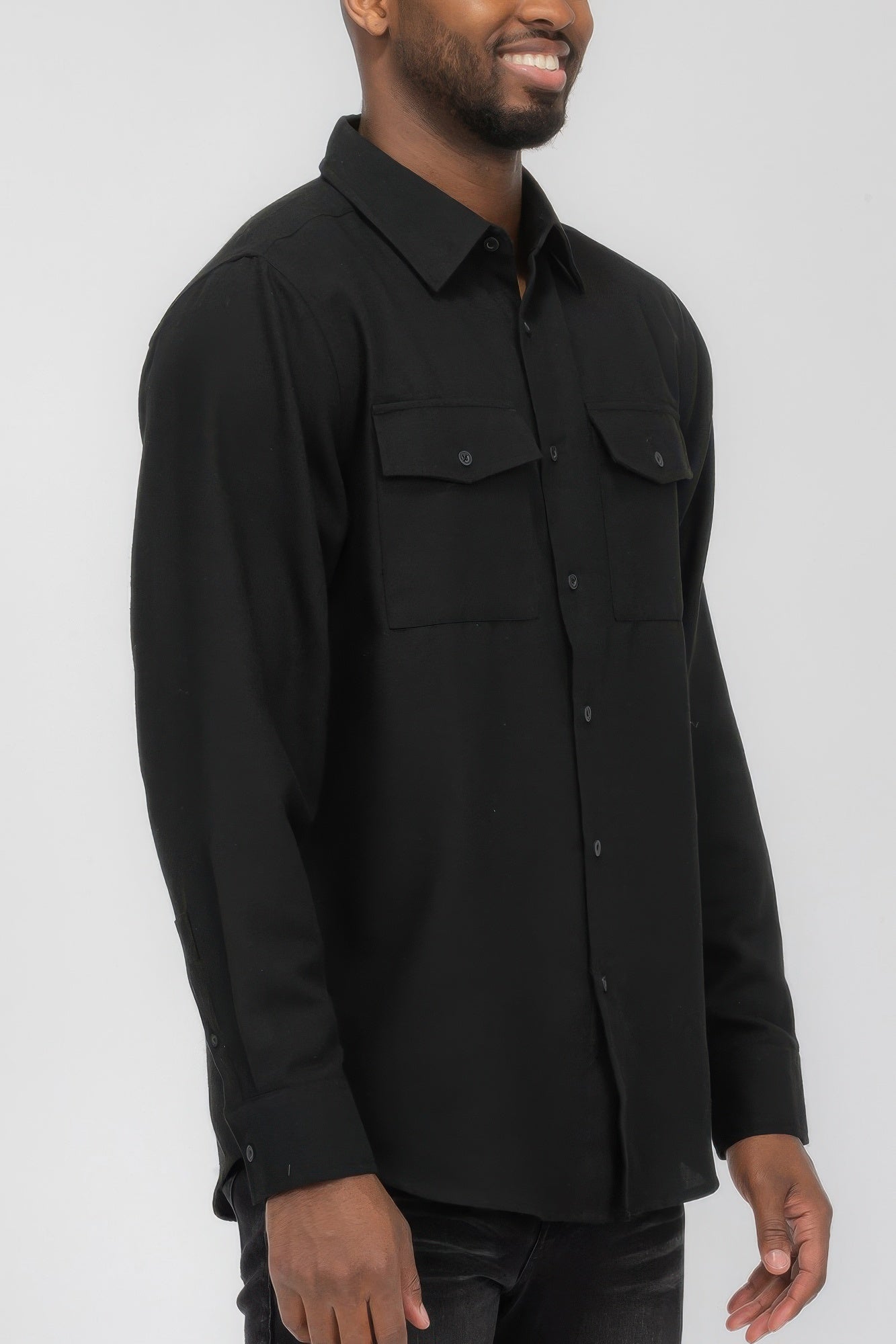 Mens Solid Flannel Shirt - All Season Fashion