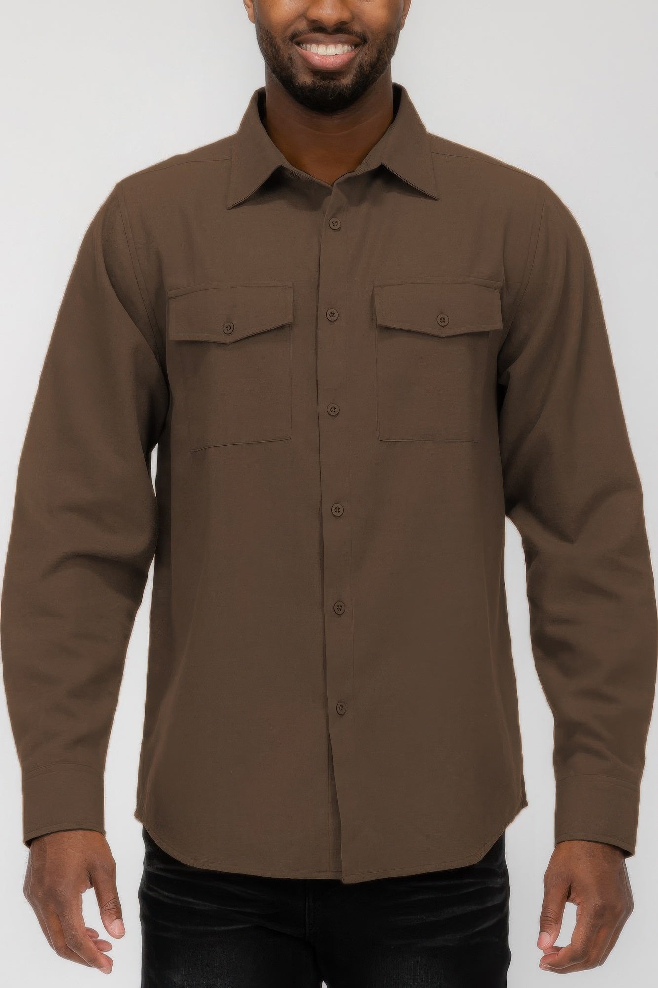 Mens Solid Flannel Shirt - All Season Fashion