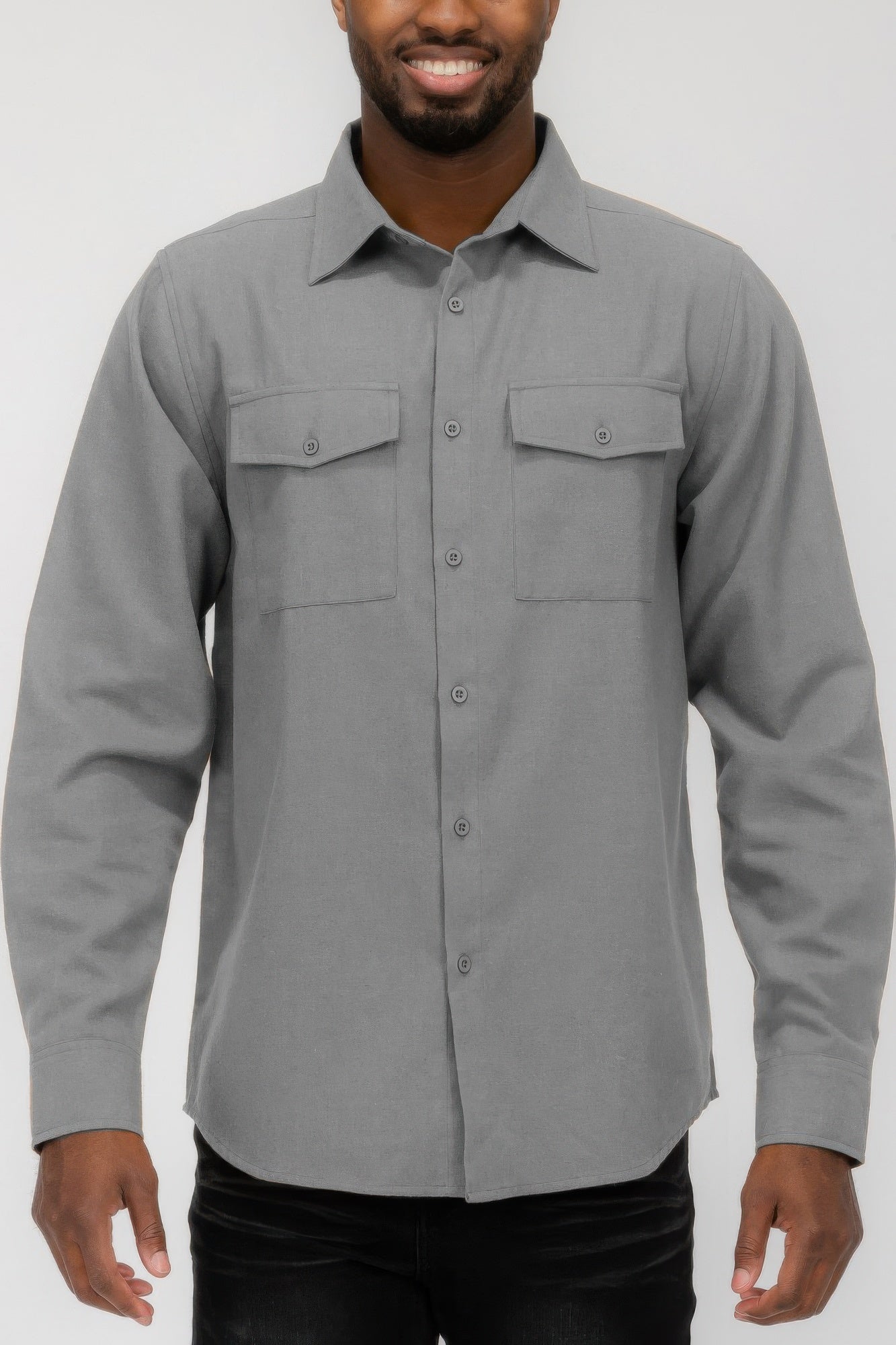 Mens Solid Flannel Shirt - All Season Fashion
