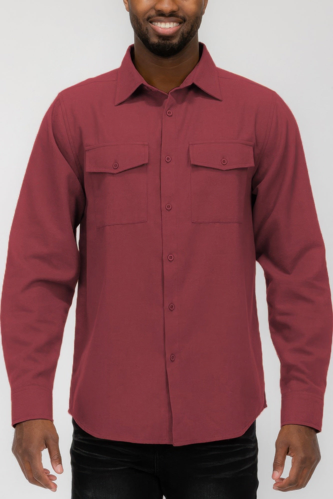 Mens Solid Flannel Shirt - All Season Fashion