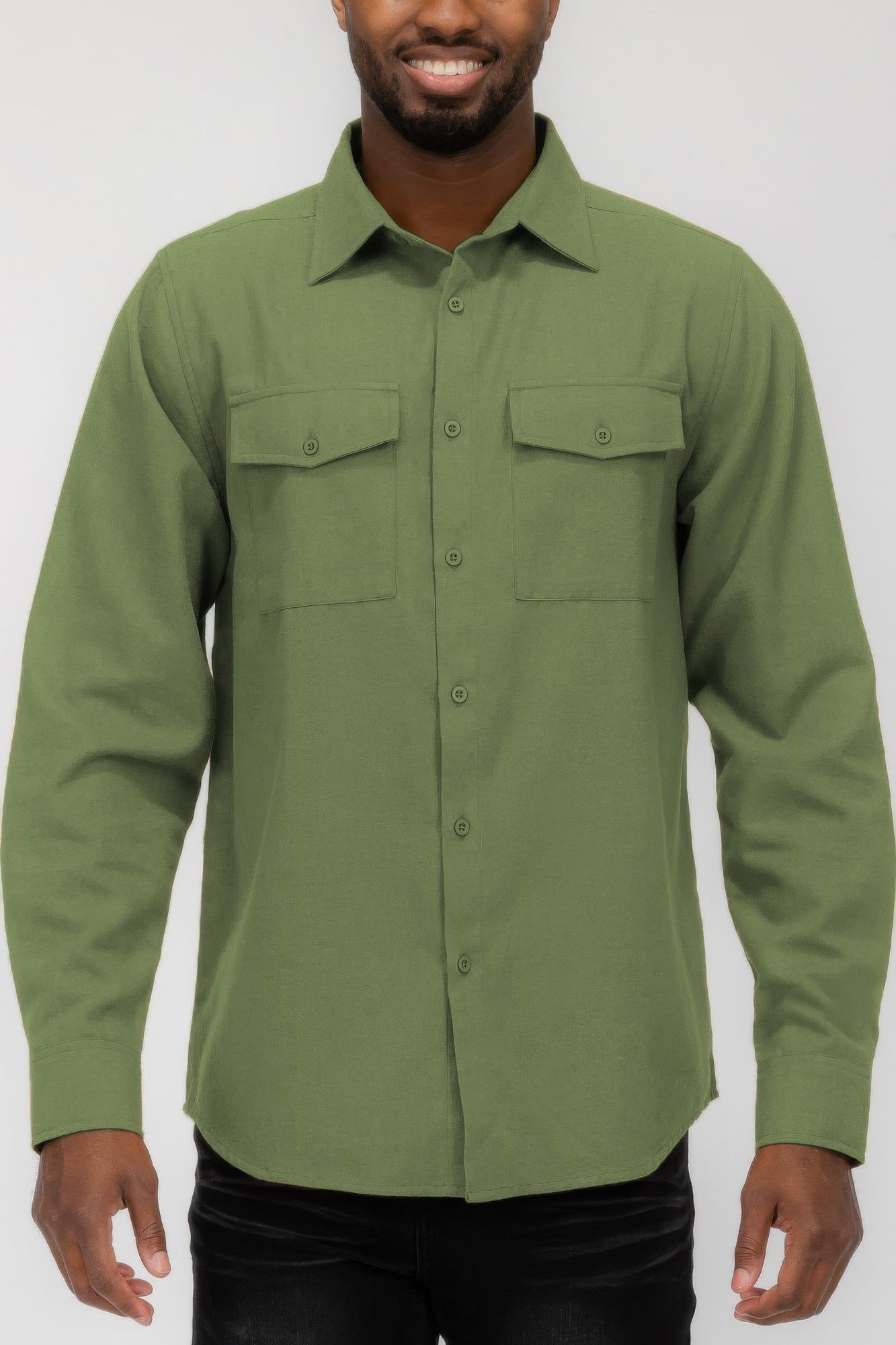 Mens Solid Flannel Shirt - All Season Fashion