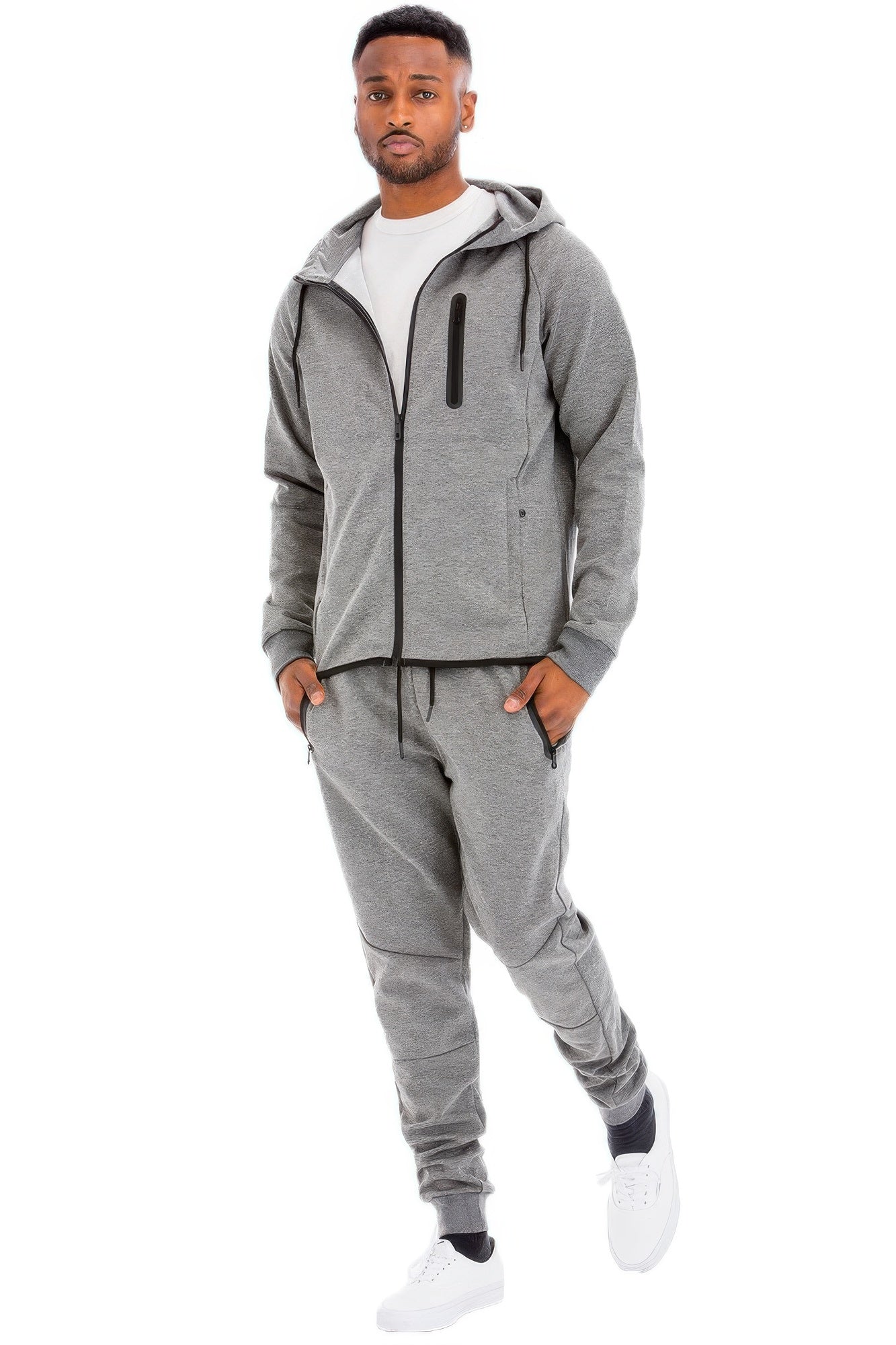Mens Full Zip Sweat Pant Sweat Set - All Season Fashion