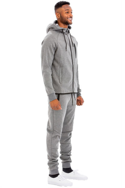 Mens Full Zip Sweat Pant Sweat Set - All Season Fashion