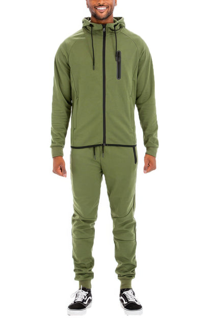 Mens Full Zip Sweat Pant Sweat Set - All Season Fashion