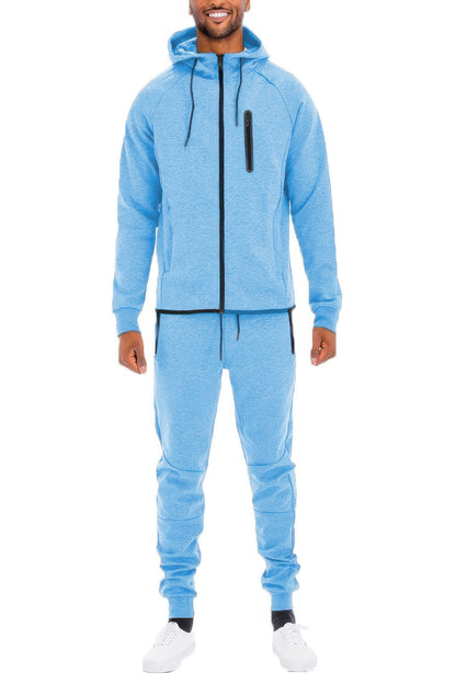 Mens Full Zip Sweat Pant Sweat Set - All Season Fashion