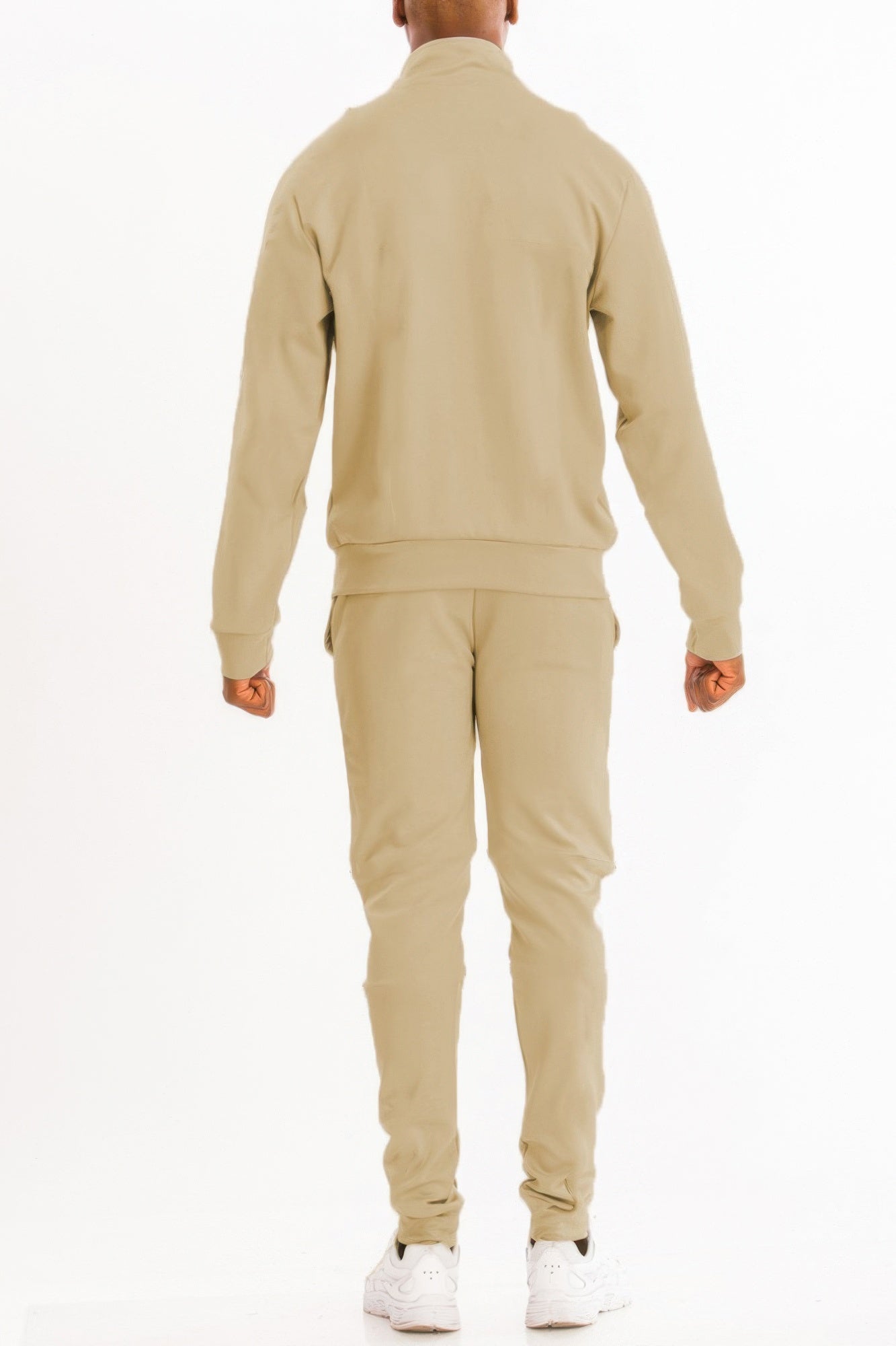 Full Zip Up Solid Track Jacket Set - All Season Fashion
