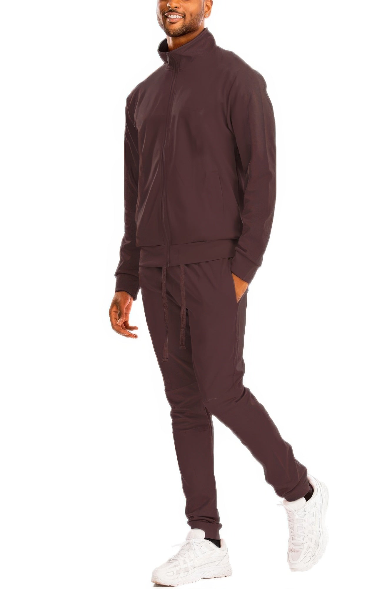 Full Zip Up Solid Track Jacket Set - All Season Fashion