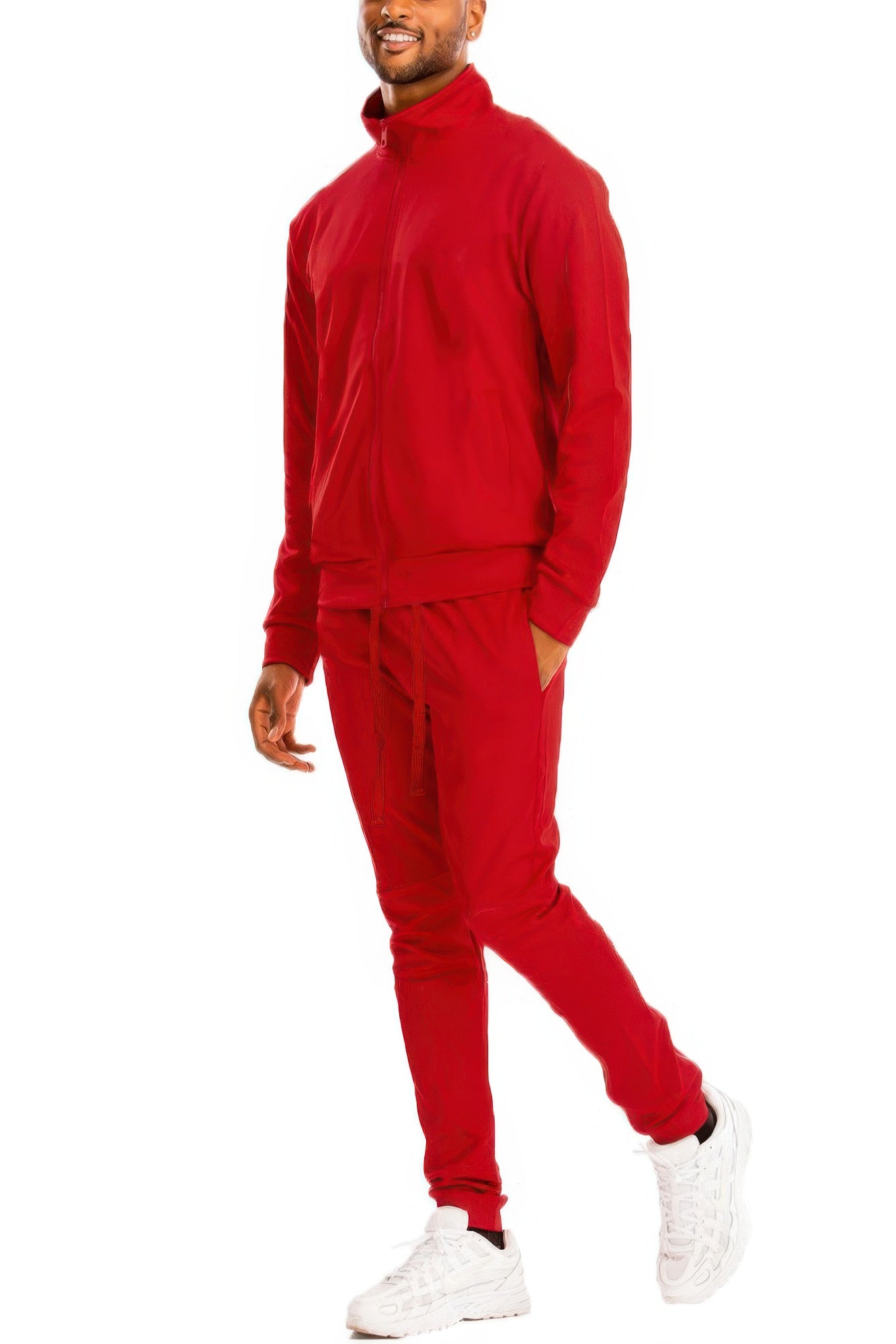 Full Zip Up Solid Track Jacket Set - All Season Fashion