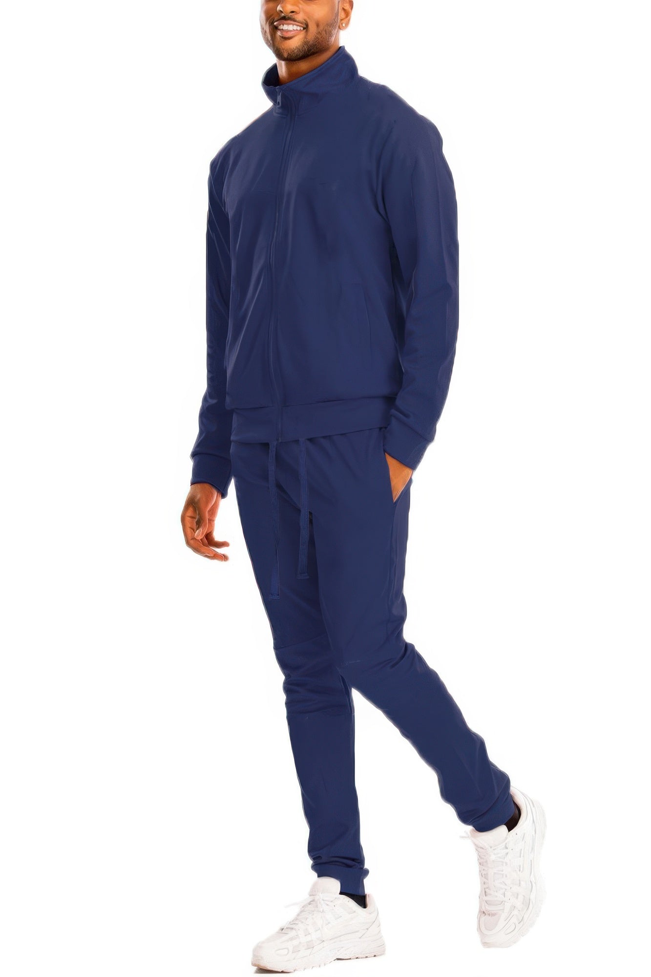 Full Zip Up Solid Track Jacket Set - All Season Fashion