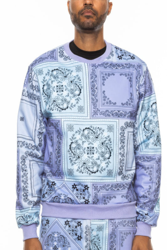 Paisley Bandana Print Crewneck - All Season Fashion
