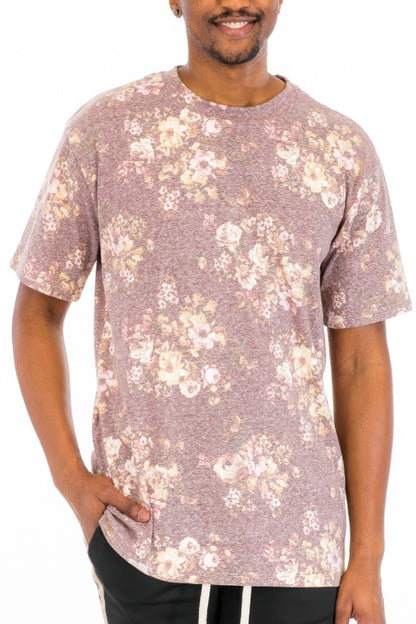 Heathered Floral Tshirt - All Season Fashion