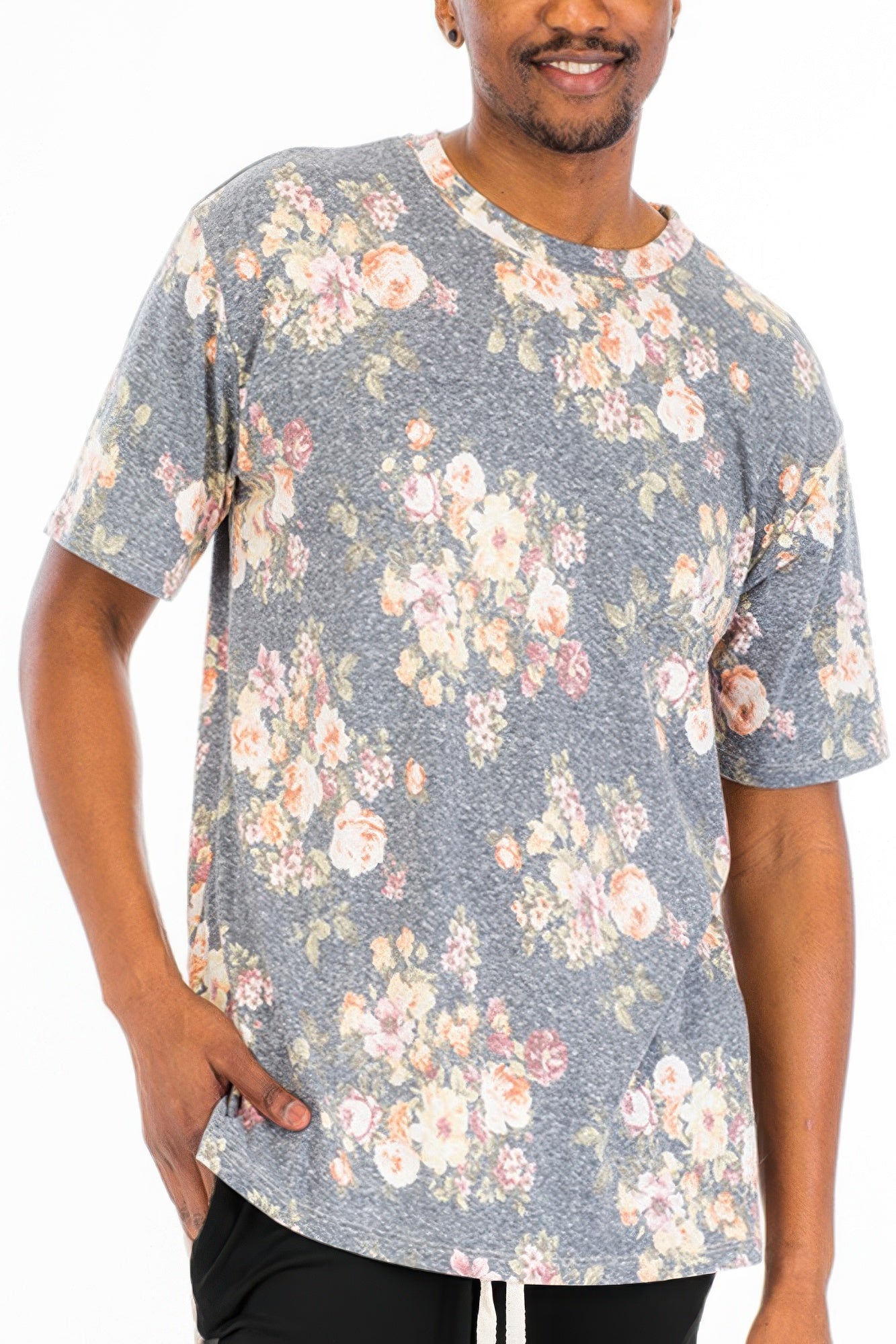 Heathered Floral Tshirt - All Season Fashion