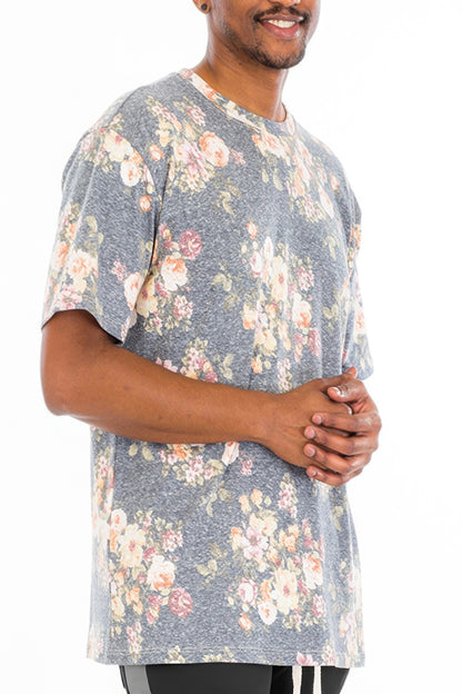 Heathered Floral Tshirt - All Season Fashion
