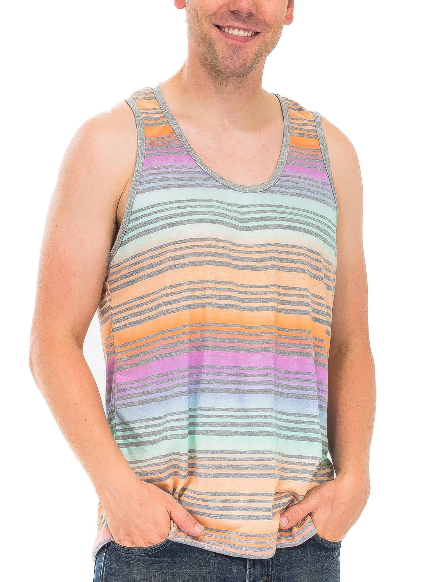 Pastel Striped Tank Top - All Season Fashion