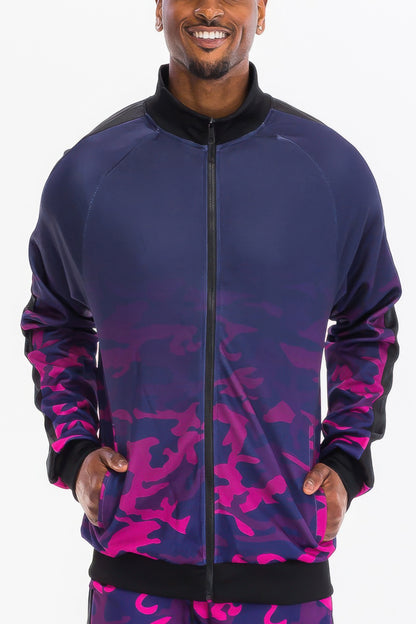 Mens Camo Ombre Track Jacket - All Season Fashion