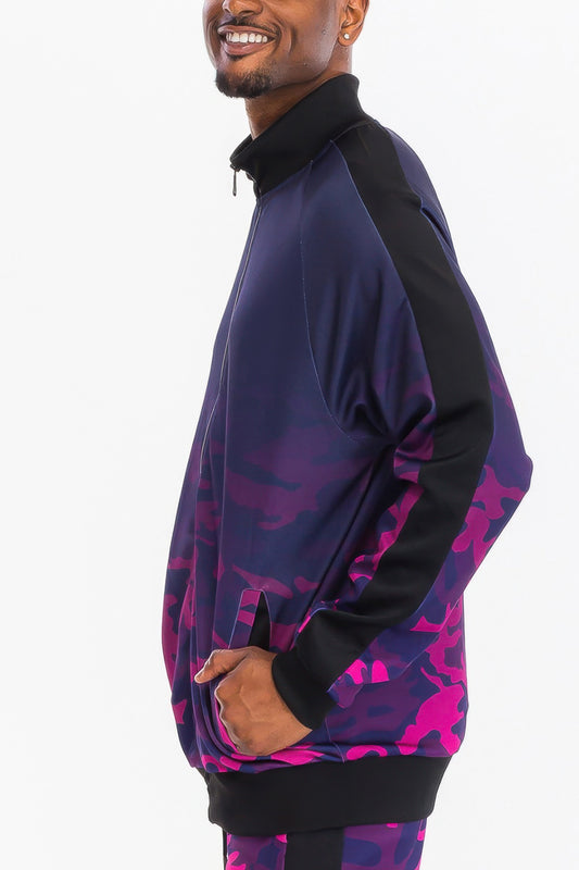Mens Camo Ombre Track Jacket - All Season Fashion
